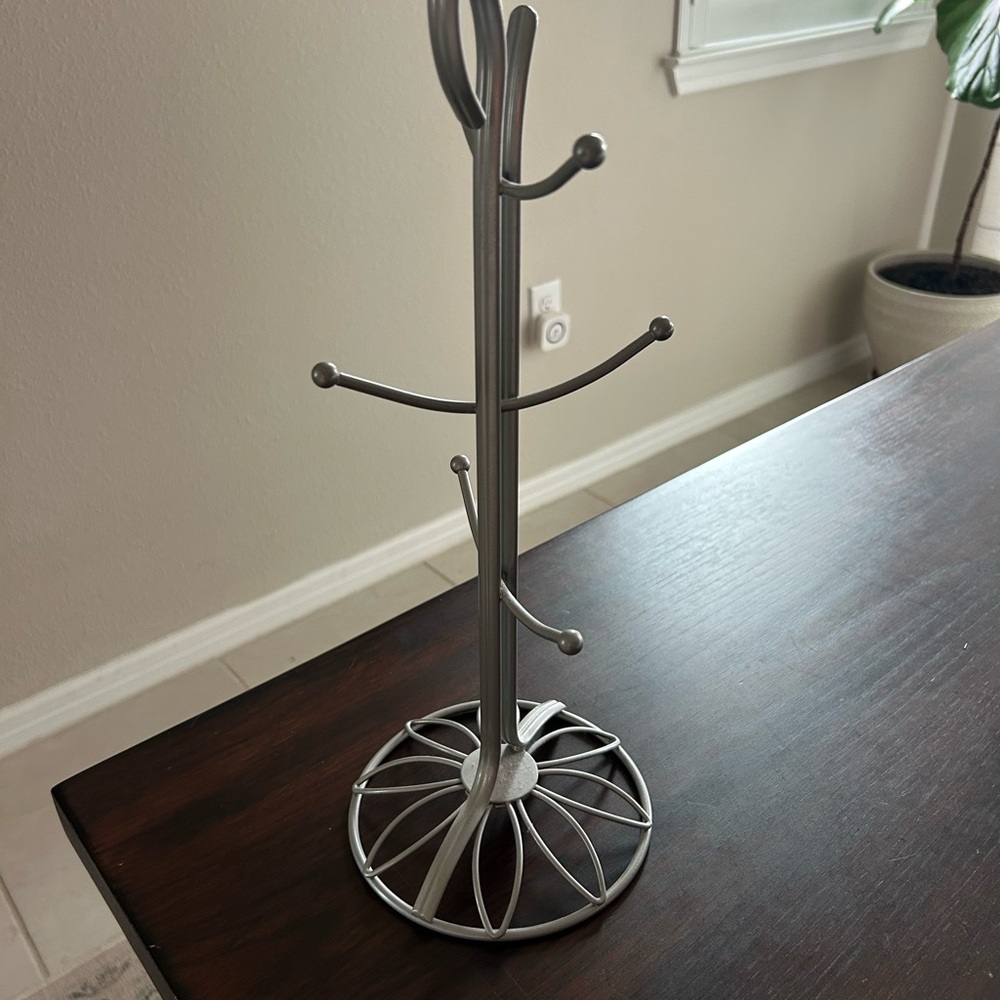 Silver Metal Tree Jewelry Holder